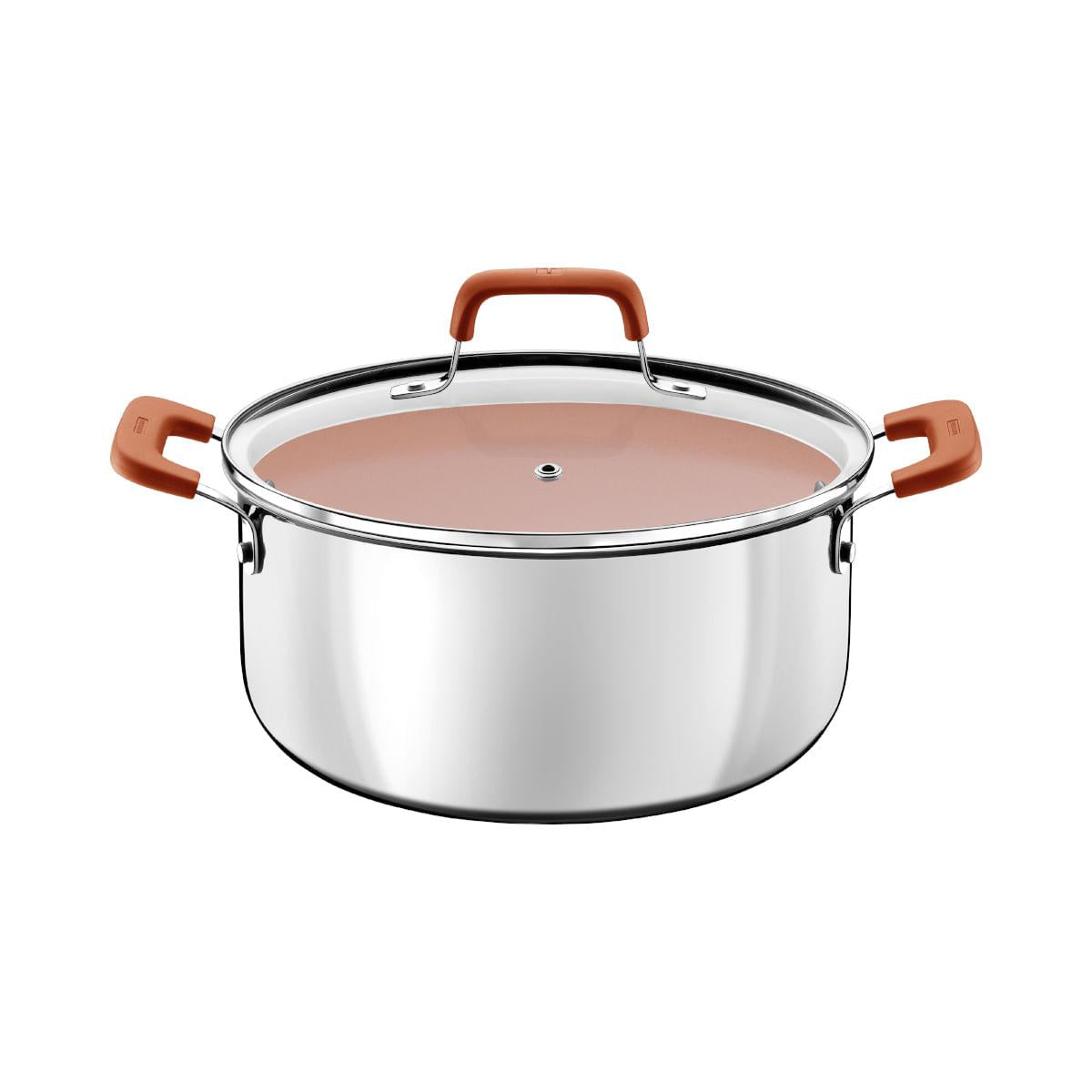 Jogo de Panelas Tramontina Romagna Aço Inox Cerâmico Black Stone 4 peças Marfim