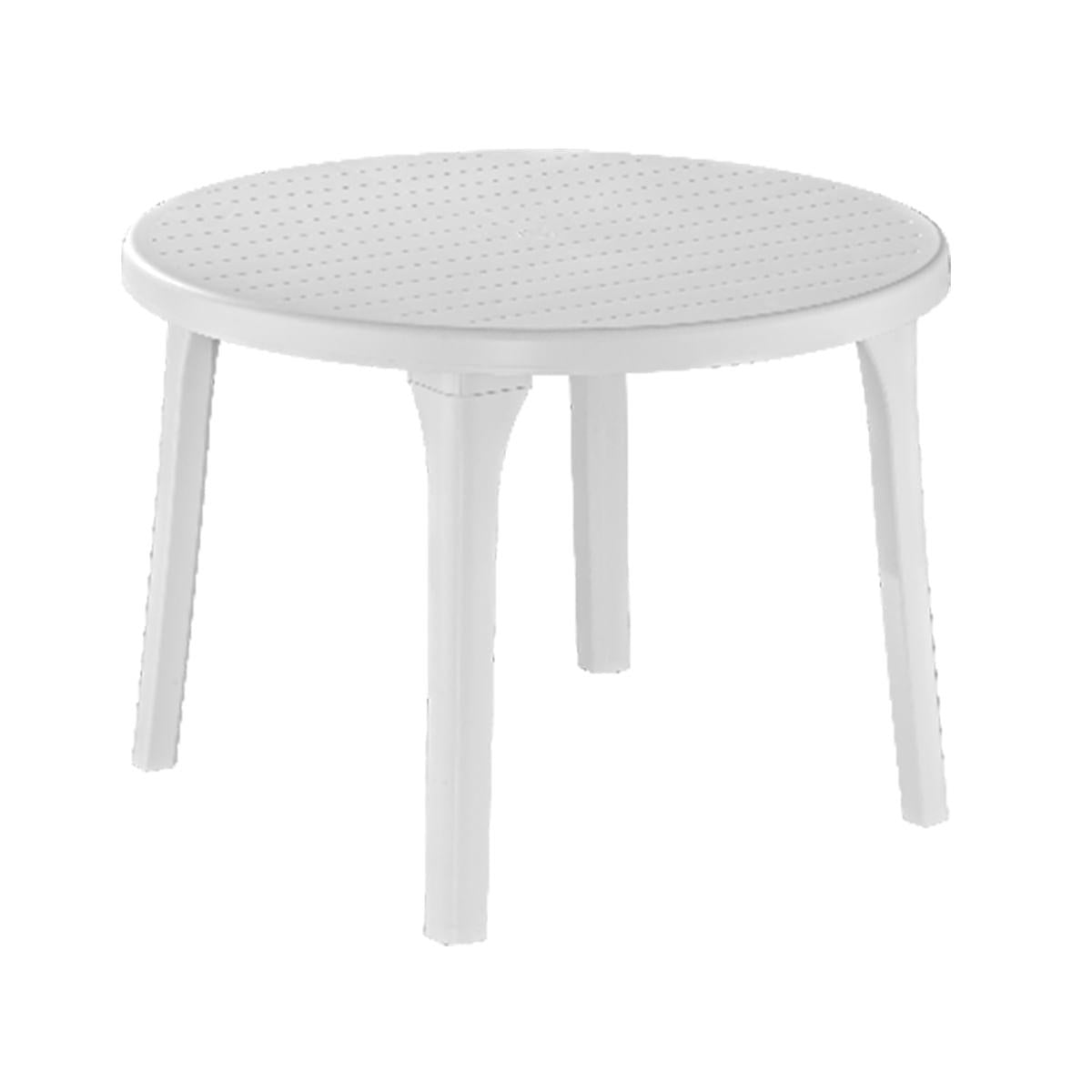 Mesa Plástica Redonda Desmontável Allegro 100x72 cm Branca Pisani