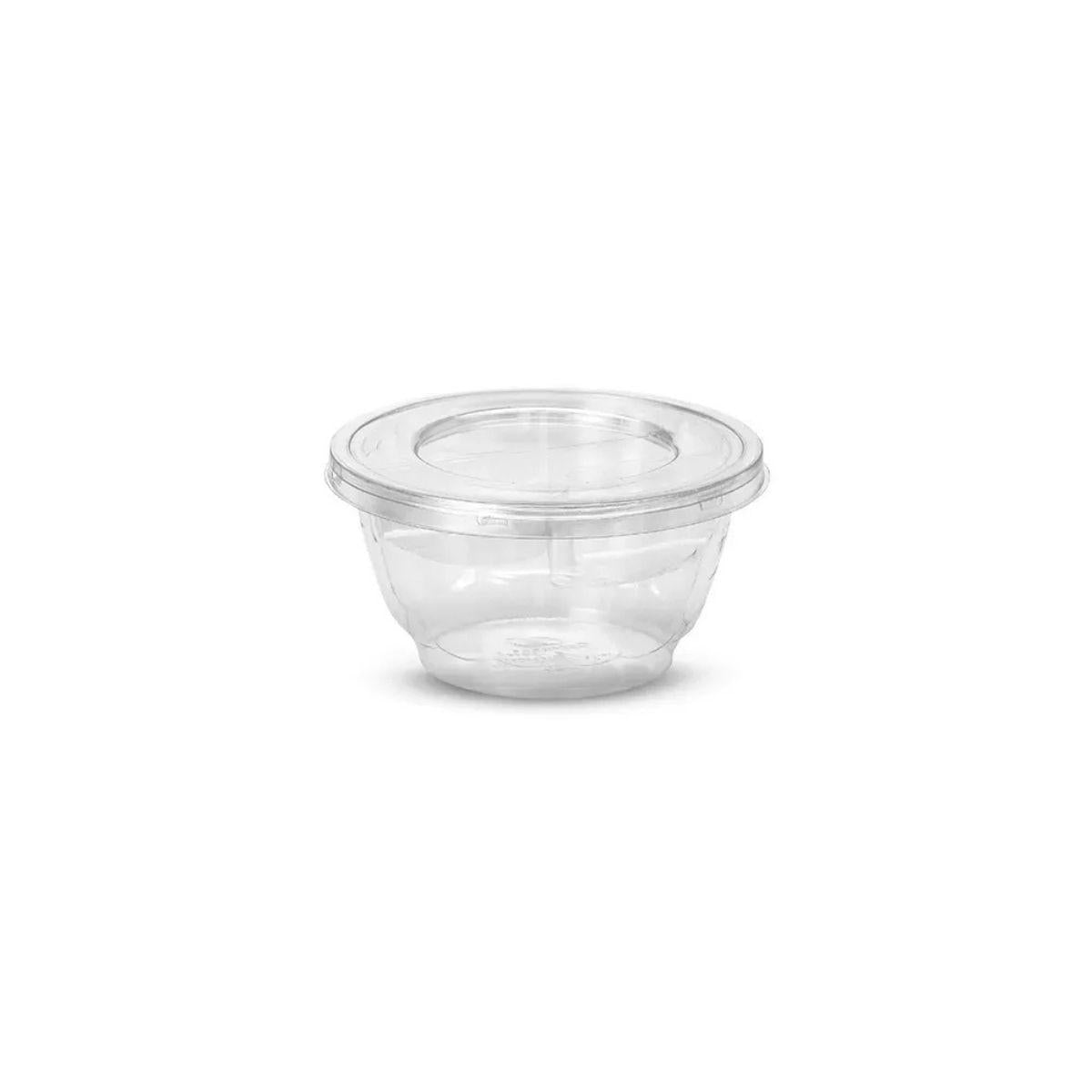100un Embalagem Saladeira com Divisória 600ml G633 Cristal Galvanotek