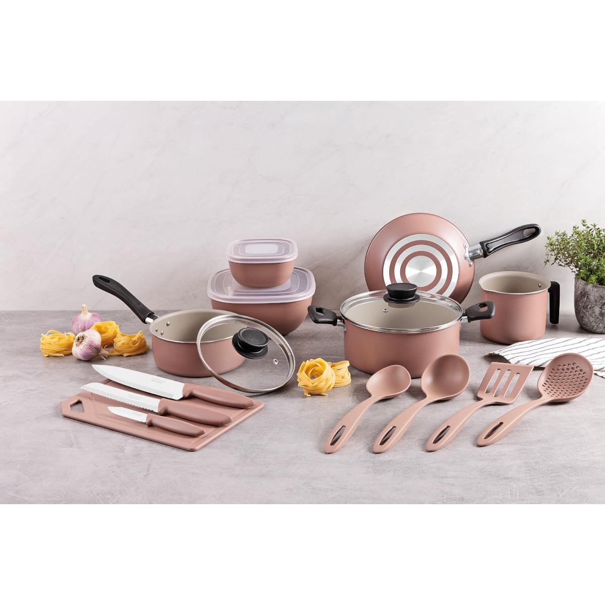 Kit Cozinha Tramontina 14 Peças em Alumínio Starflon Max Mocaccino