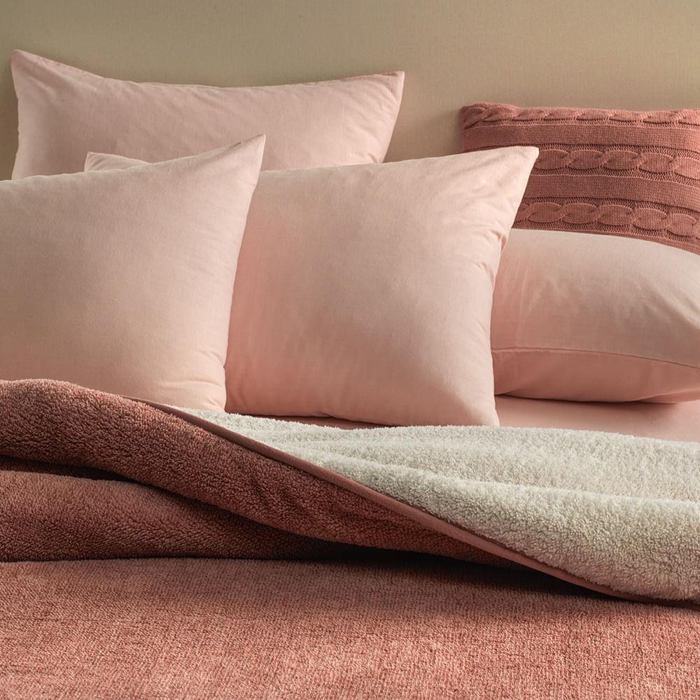 Cobertor de Microfibra Sherpa Dupla Face King Apolo Rosé 290x250 cm Karsten