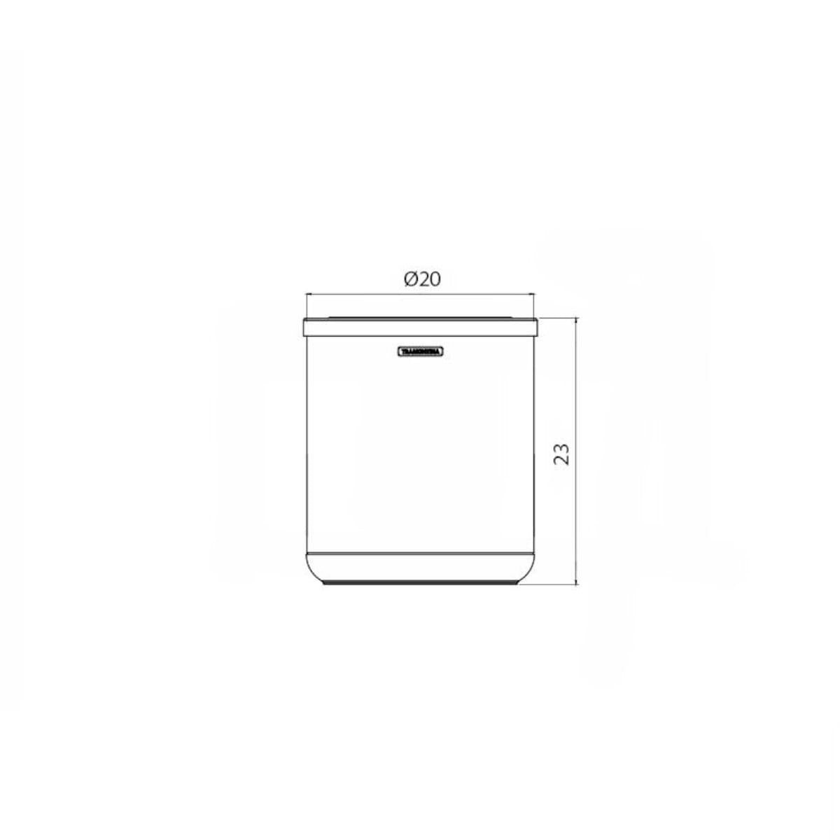 Lixeira Inox Tramontina Cápsula Basculante com Acabamento Scotch Brite e Base em Polipropileno 7 L