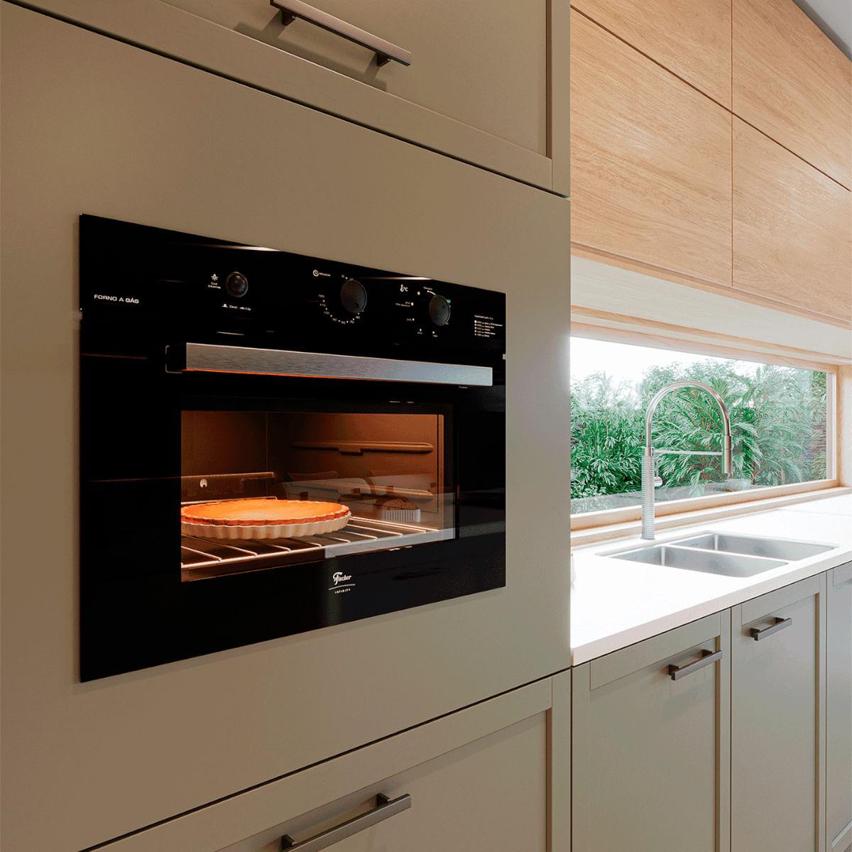 Forno a Gás de Embutir Fischer Infinity 50 litros com Grill 220V