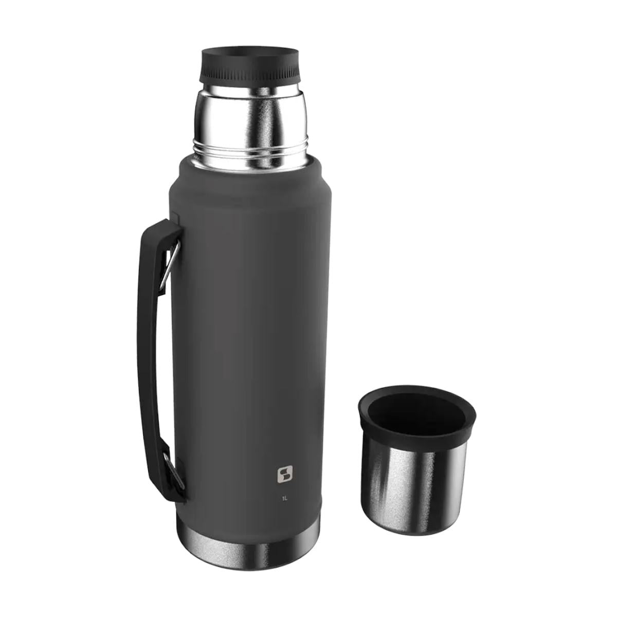 Garrafa Térmica 1 Litro Everest Cinza Soprano em Aço Inox