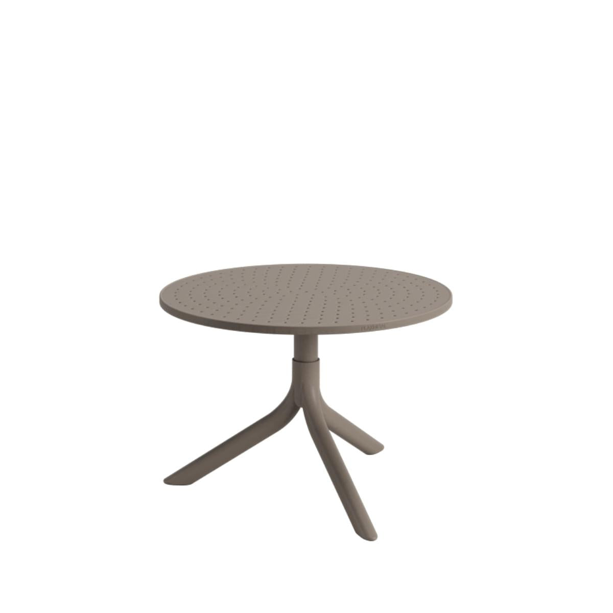 Mesa Redonda de Apoio Livy Aurah 60x43cm Taupe Polipropileno Plaxmetal