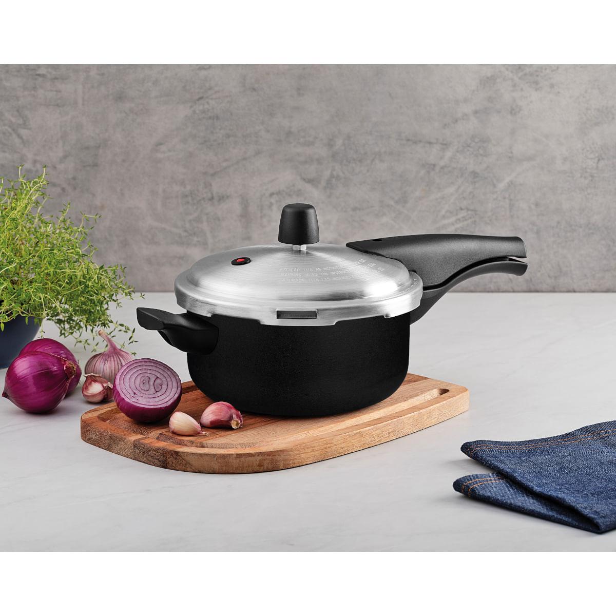 Panela de Pressão Tramontina Vancouver Alumínio Antiaderente Starflon Max Preto 20 cm 3 L