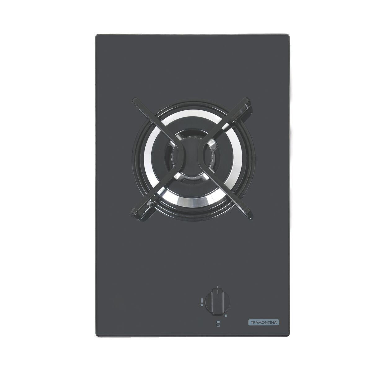 Cooktop a Gás Tramontina Dominó em Vidro Temperado Preto 1 Queimador
