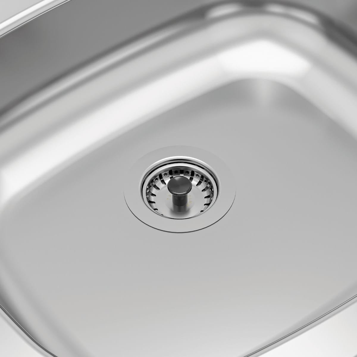 Cuba n.2 Tramontina Lavínia Standard em Aço Inox Polido 56 x 34 x 14 cm com Válvula OUTLET 94900306