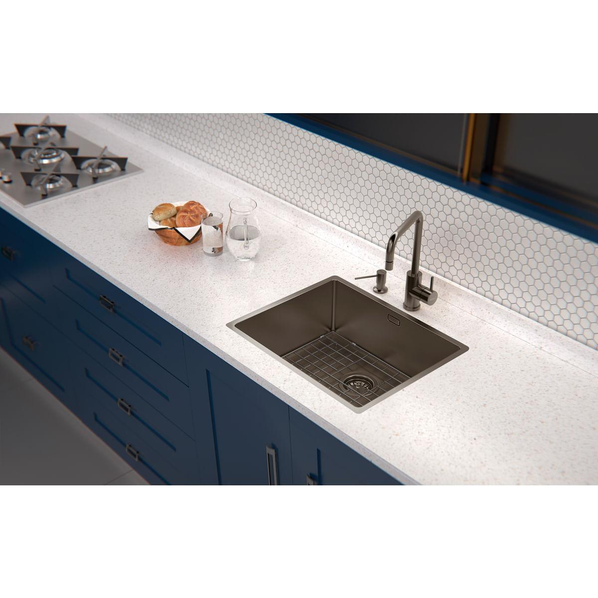 Cuba Tramontina Quadrum 50 em Aço Inox com Revestimento PVD Black 50 x 40 cm OUTLET
