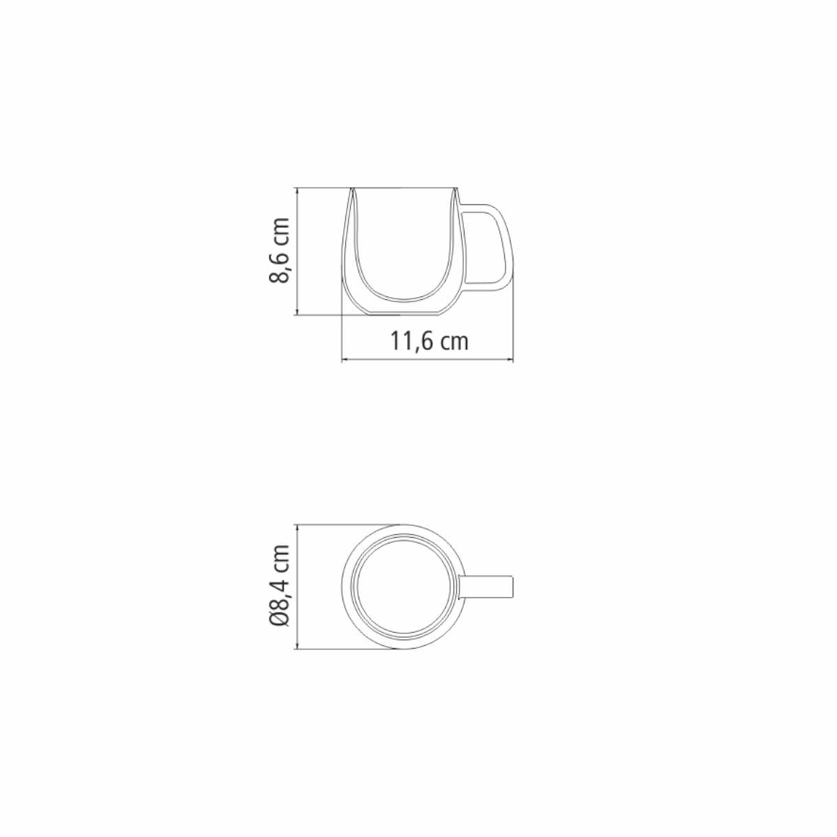 Conjunto de Xícaras Tramontina para chá e cappuccino 200ml 2 Peças