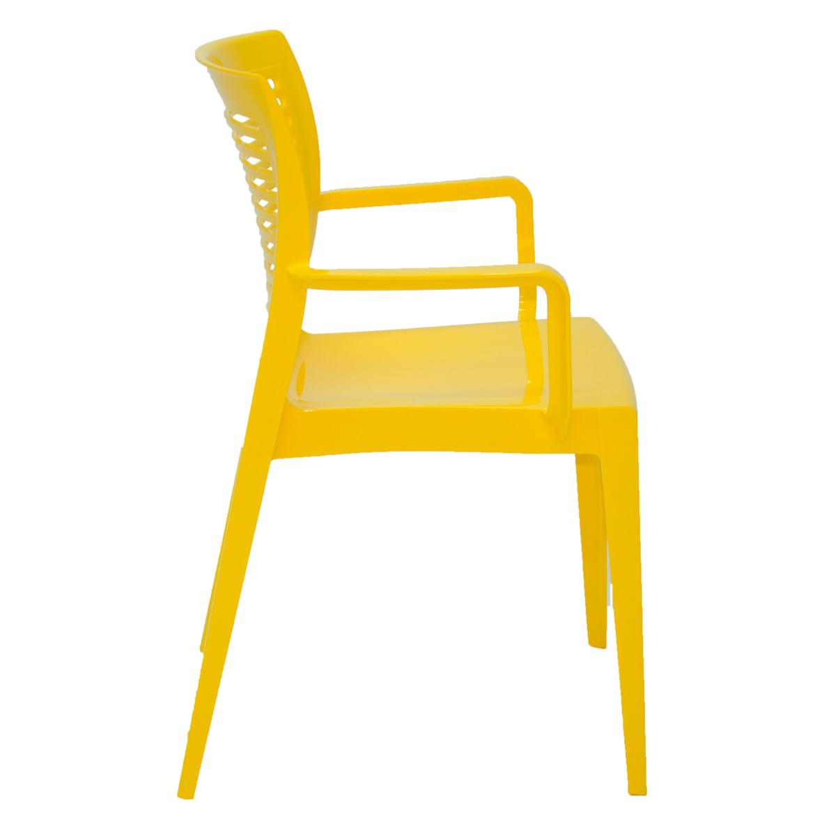 Cadeira Tramontina Victória Encosto Horizontal com Braços em Polipropileno Amarelo
