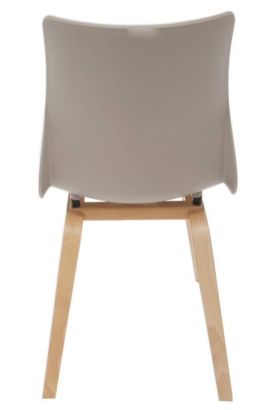 Cadeira Maja com base de madeira camurça/branca Tramontina
