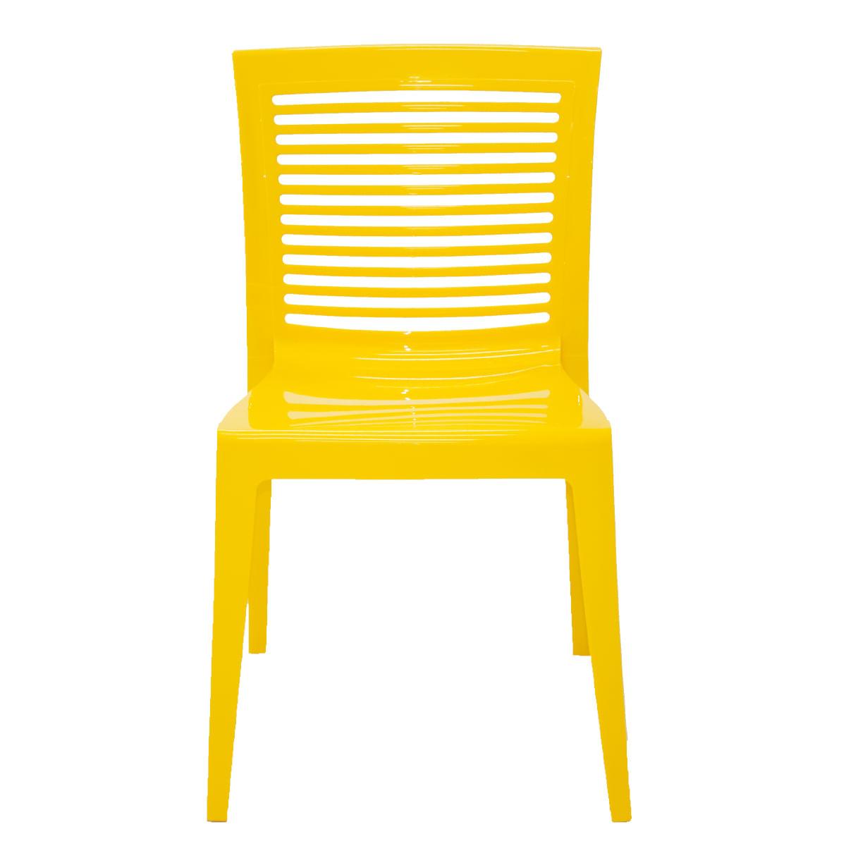 Cadeira Tramontina Victória em Polipropileno Amarelo com Encosto Horizontal
