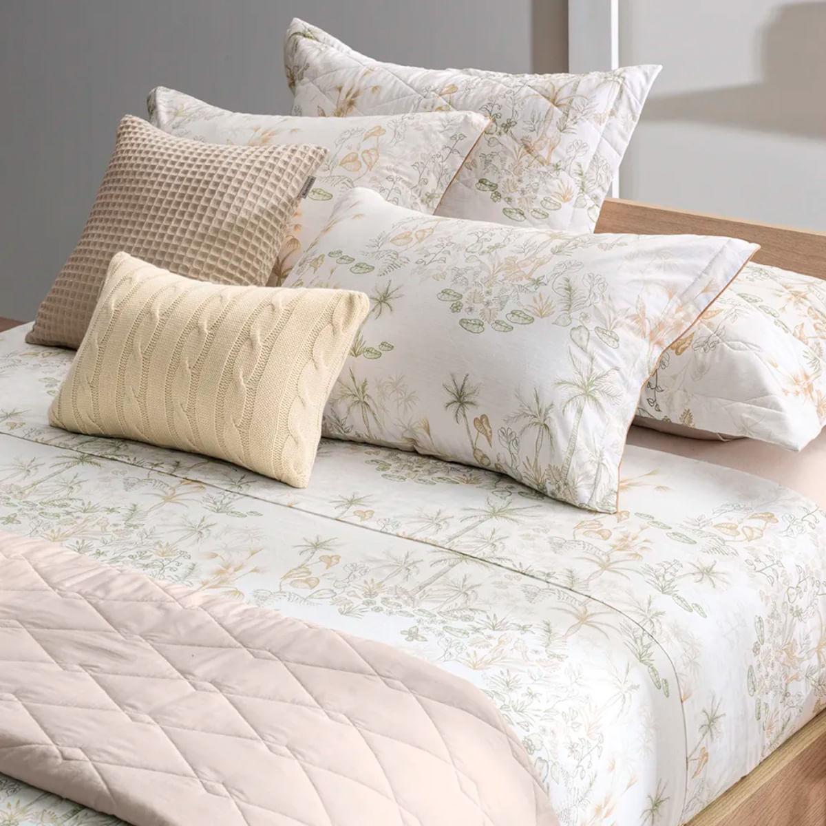 Jogo de Cama Solteiro 180 Fios Karsten Percal 100% Algodão Costine Branco