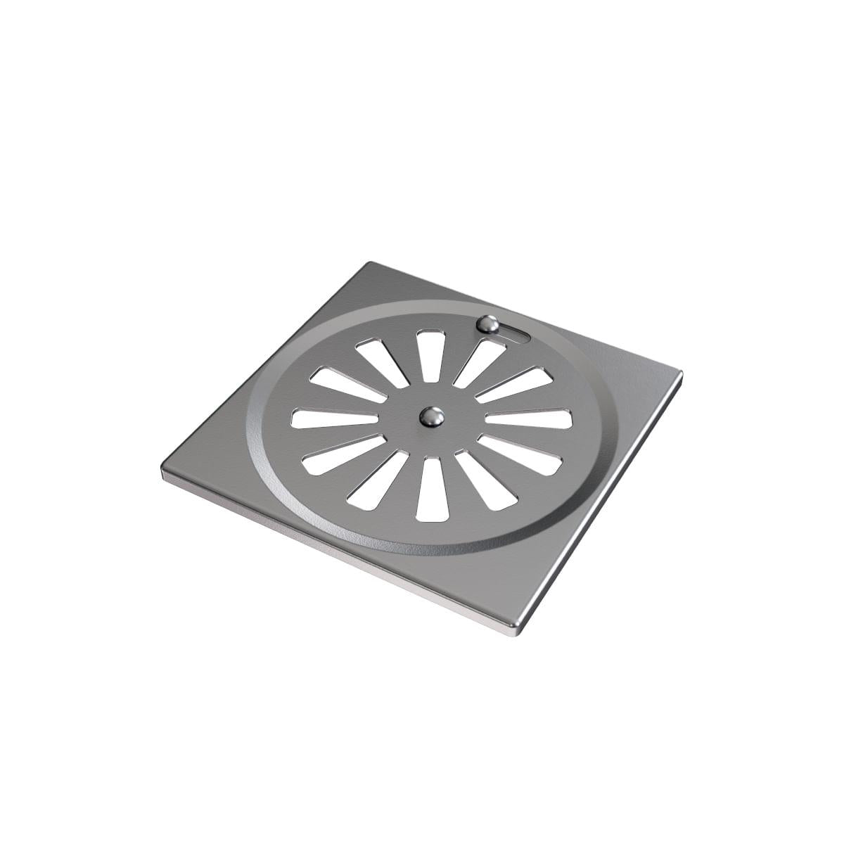 Ralo Quadrado com Fecho em Aço Inox 10 cm Docol