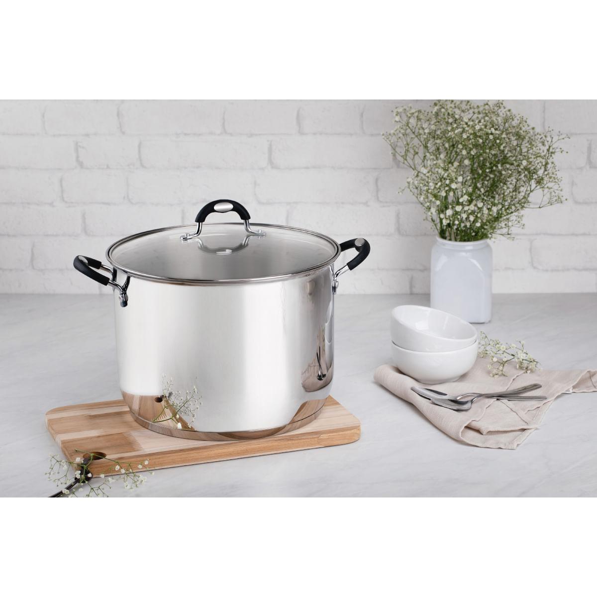 Caldeirão Tramontina Astro Aço Inox Tampa de Vidro 28 cm 11,4 Litros