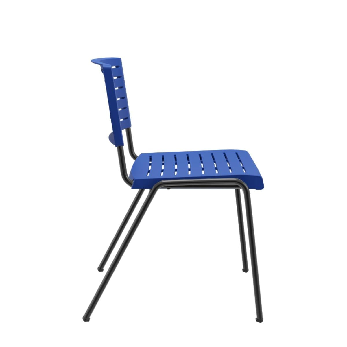 Cadeira Niala Azul Bic em Aço e Polipropileno NR17 Plaxmetal