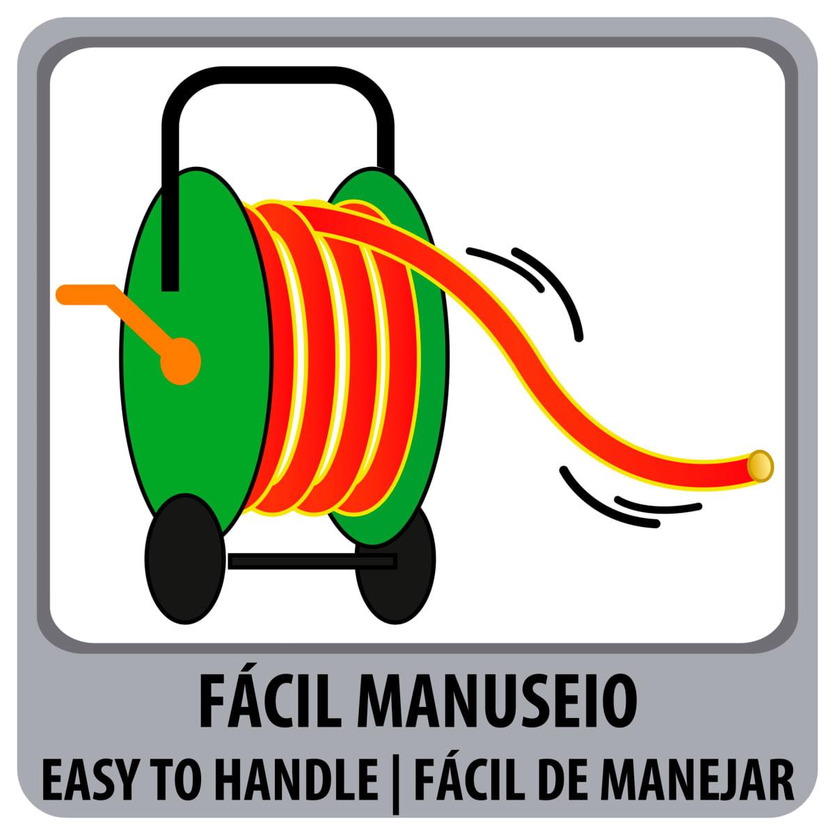 Mangueira NTS 1/2" Tramontina Antitorção Vermelha em PVC 4 Camadas 20 m com Engates Rápidos e Esguicho