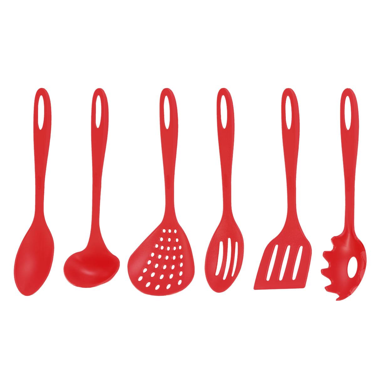 Jogo de Utensílios 6 Peças Utily Vermelho Domama