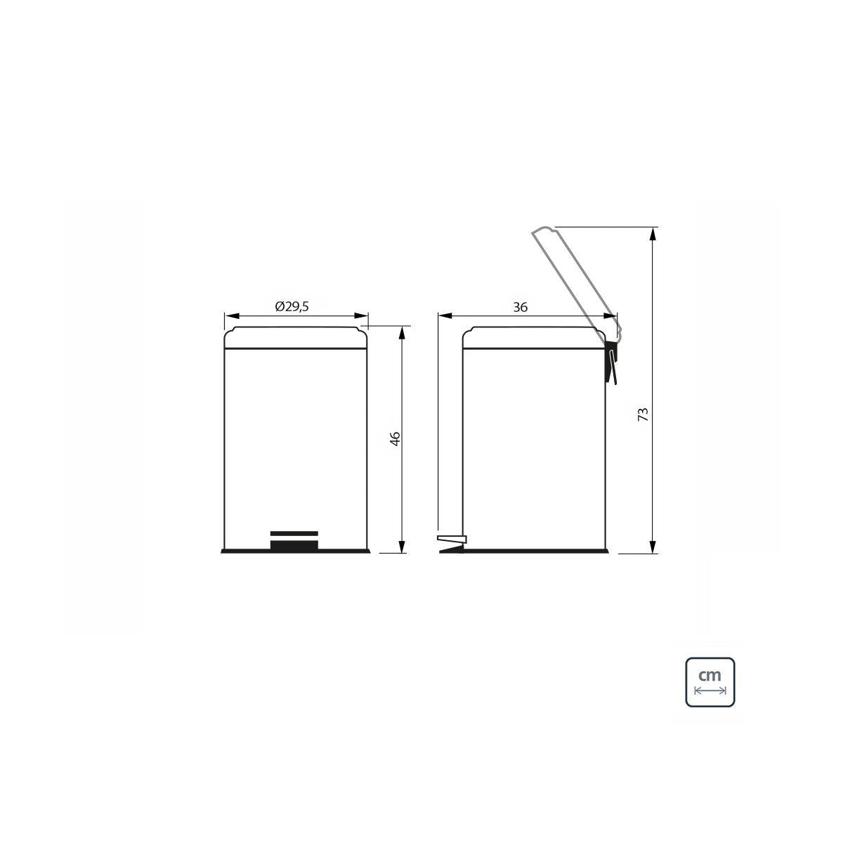 Lixeira Inox com Pedal Tramontina Brasil com Acabamento Polido e Balde Interno Removível 20 L