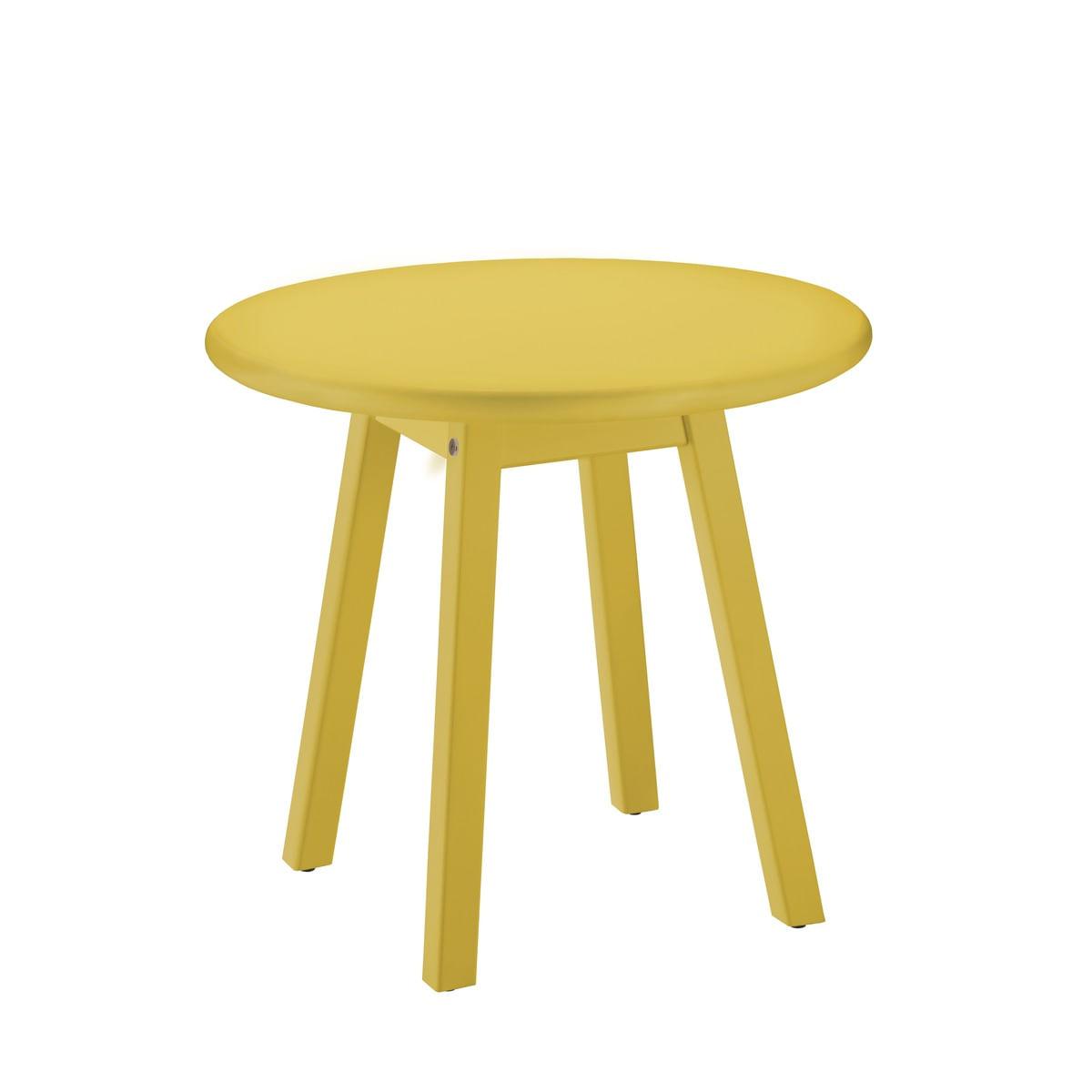 Mesa Lateral de Madeira Redonda Alta 50 x 67 cm Amarela Tramontina 91451070