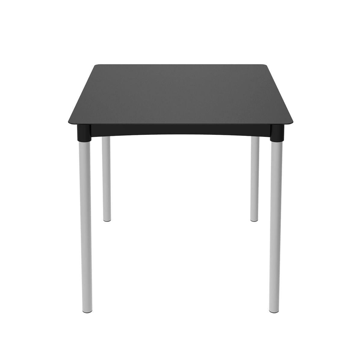 Mesa Atto 4 Lugares em Polipropileno Preto 74x74cm Pés em Alumínio Im In