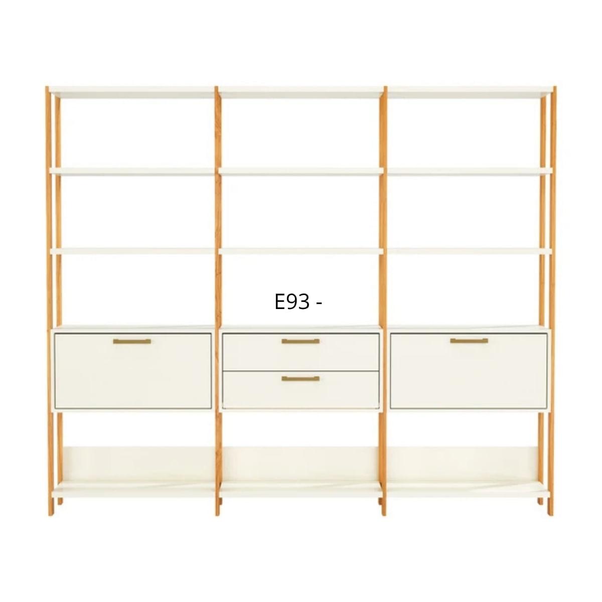 Estante 2 Portas 2 Gavetas Off White Freijó 216x32x185 cm Dalla Costa