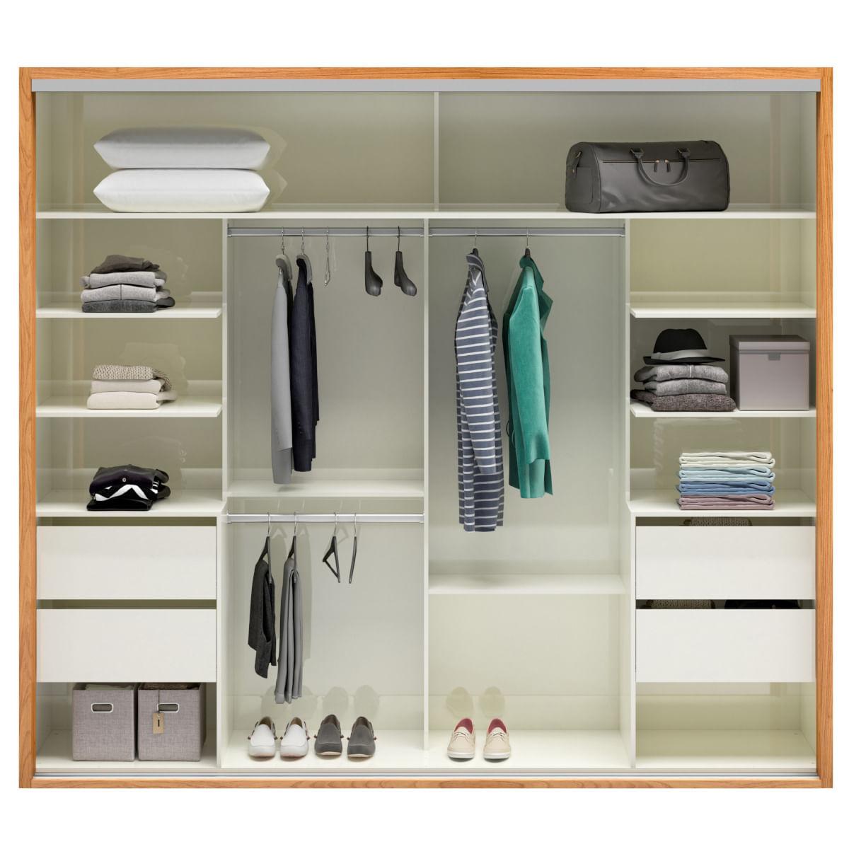 Guarda-Roupa com 2 Portas de Correr 267 cm Freijó/Off White TW603 JW Dalla Costa