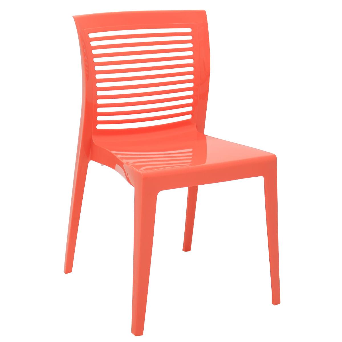 Cadeira Tramontina Victória Encosto Horizontal em Polipropileno Rosa Coral