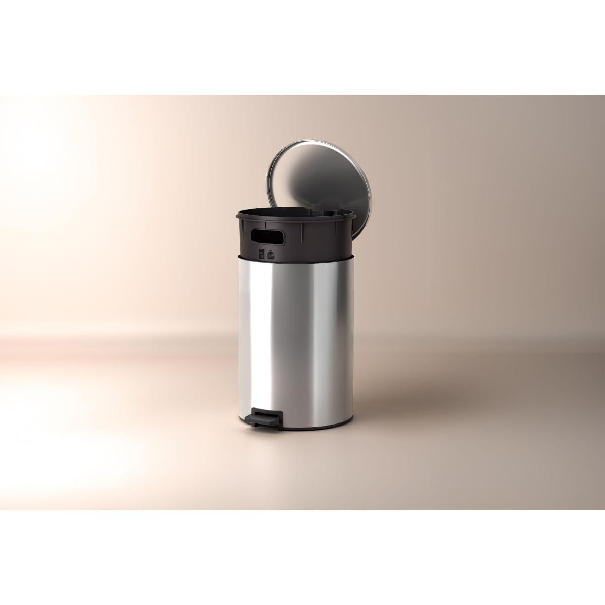Lixeira com Pedal Tramontina Loop Aço Inox Polido 20 Litros