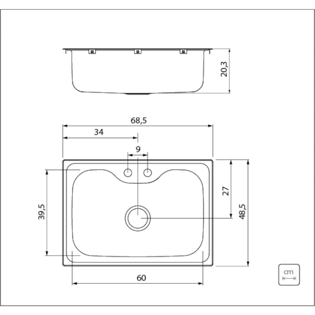Cuba Tramontina Morgana 60 FX Undermount Aço Inox Acetinado com Acessórios