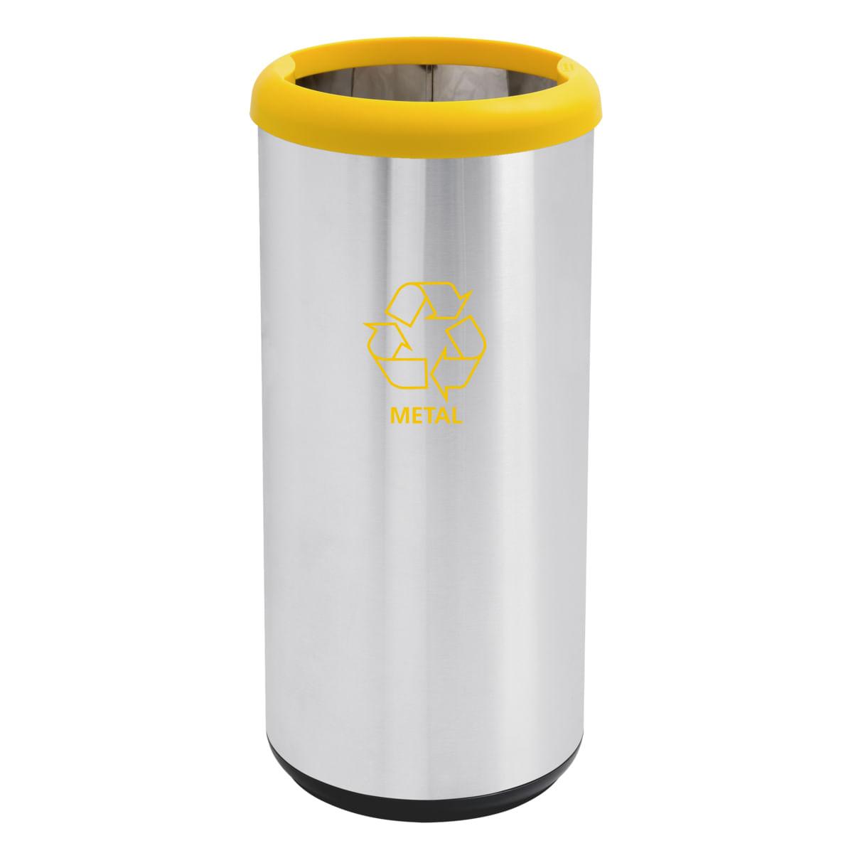 Lixeira Inox Tramontina 40 Litros Cápsula Selecta Plus Amarela