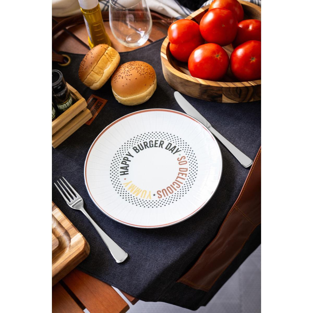 Prato Raso Tramontina Chicago em Porcelana Decorada 25 cm