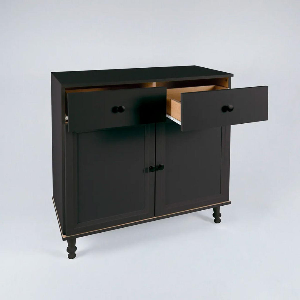 Aparador Buffet Ditália 2 Gavetas 2 Portas Preto R-629