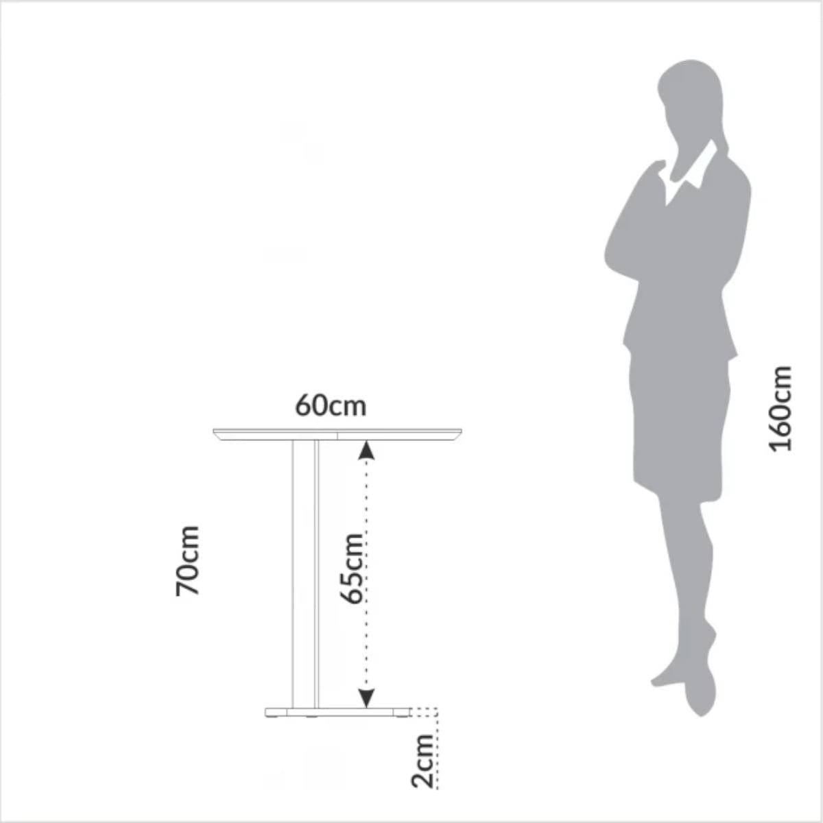 Mesa Lateral em MDF 60 cm Preto Fosco TB604PF Dalla Costa