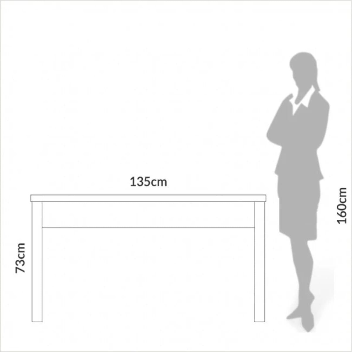 Mesa para Escritório em MDF Off White Freijó 135x68 cm Dalla Costa