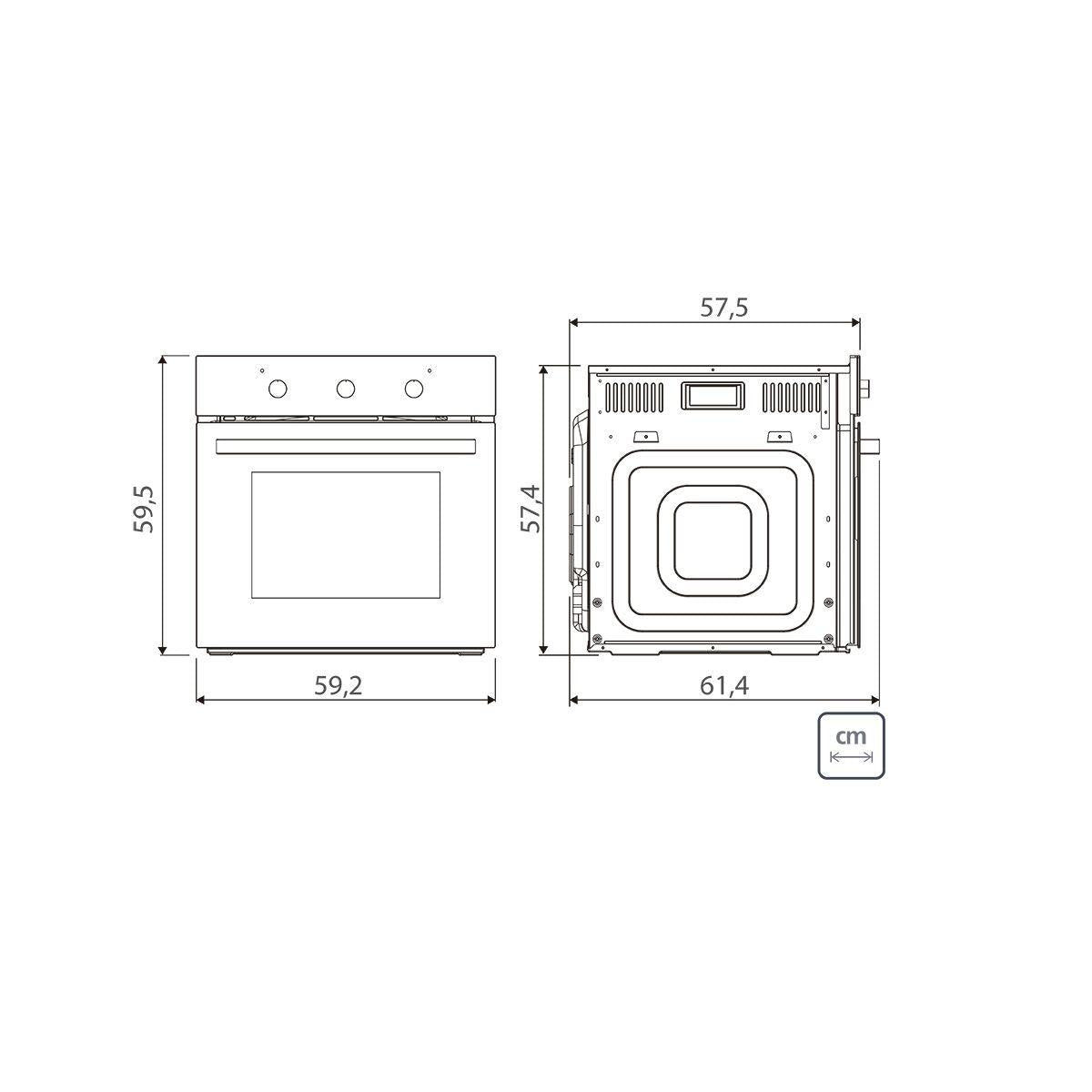 Forno Elétrico Tramontina Inox Basic 60 F3 em Aço Inox e Vidro Temperado Preto com 3 Funções 220 V, 70 L
