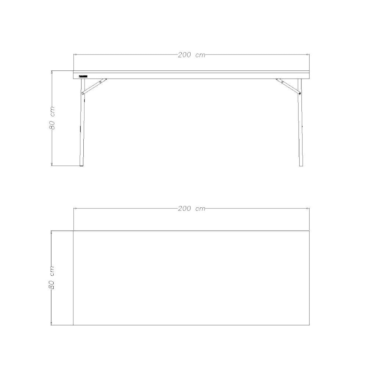 Mesa Tramontina Dobrável de Madeira Natural de Pinus 200 x 80 cm
