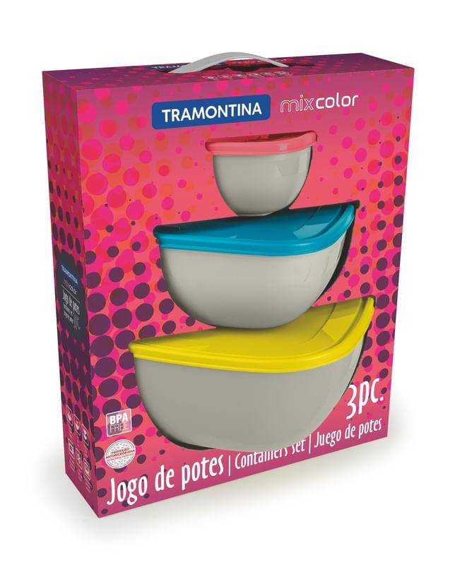 Conjunto de potes 3 peças Mix Color Tramontina 25099954
