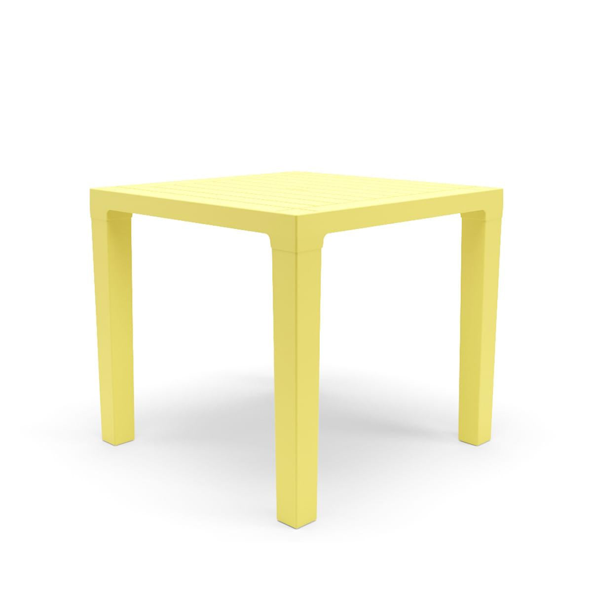 Mesa Niala Quadrada Amarelo Primavera 80cm em Polipropileno Plaxmetal