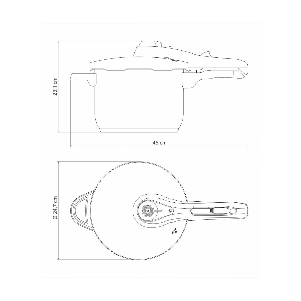 Panela de Pressão Tramontina Solar Vermelha em Aço Inox Fundo Triplo 22 cm 6 Litros