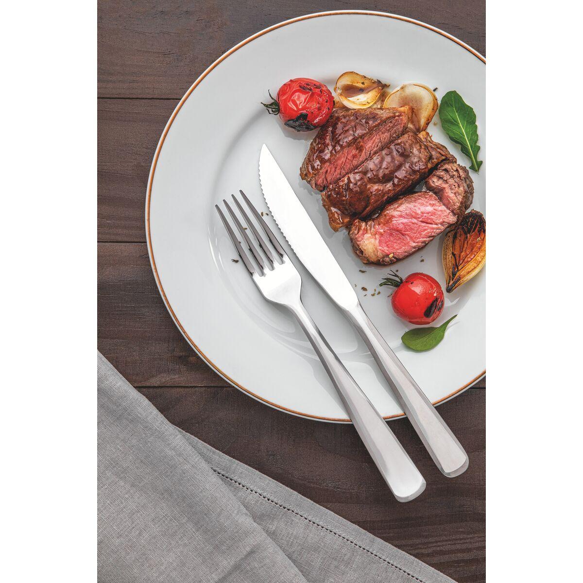 Faqueiro Tramontina Pacific em Aço Inox com Facas para Churrasco Alto Brilho com Detalhes no Cabo 72 Peças