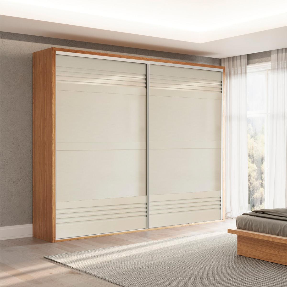 Guarda-Roupa com 2 Portas de Correr 267 cm Freijó/Off White TW603 JW Dalla Costa