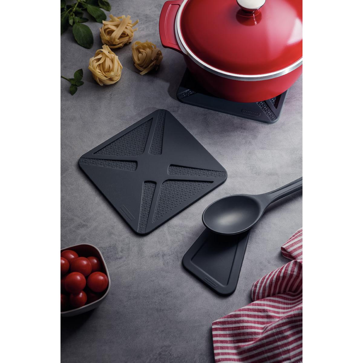 Descanso de Panela Tramontina Lyon em Silicone Cinza
