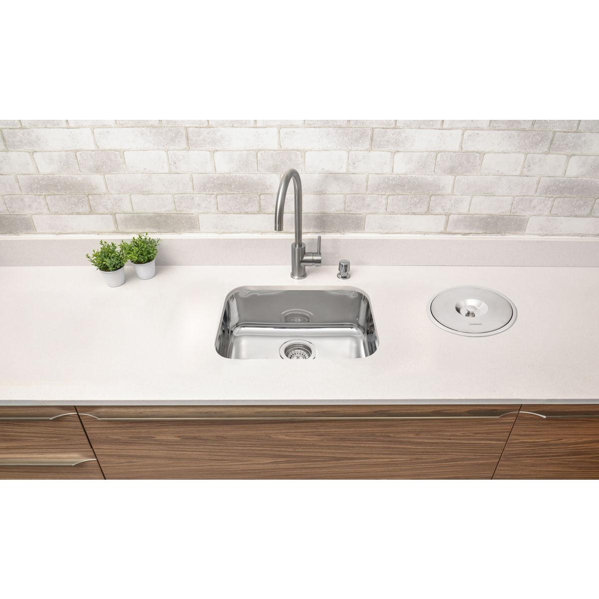 Cuba n.1 Tramontina Lavínia Prime em Aço Inox Alto Brilho 47 x 30 x 17 cm com Válvula