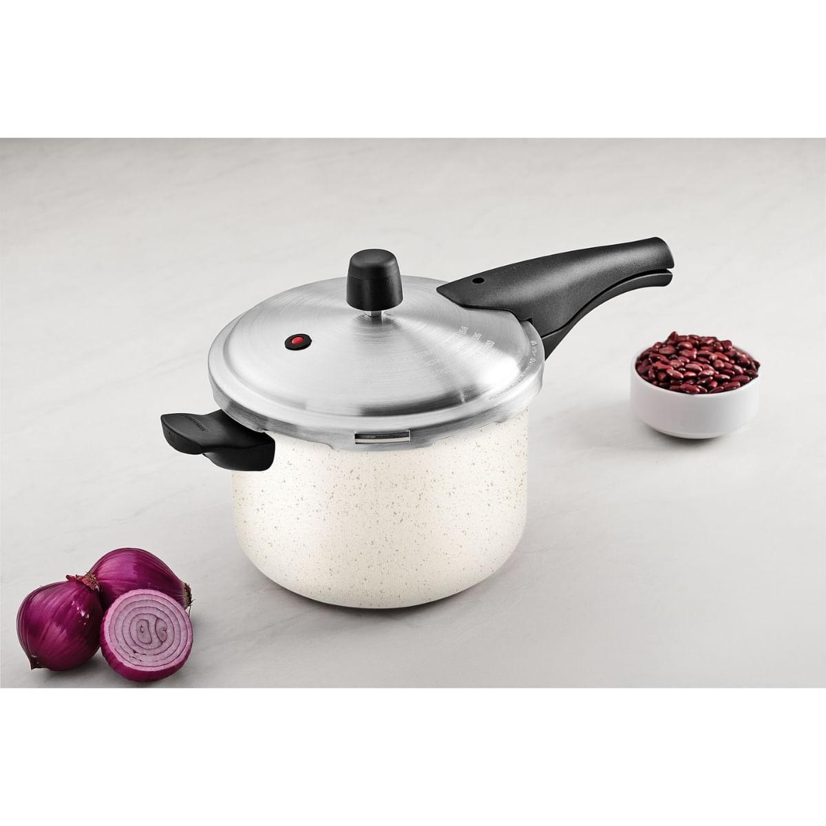 Panela de Pressão Tramontina Vancouver Effect em Alumínio Starflon Max Bege 20 cm 4,5 L