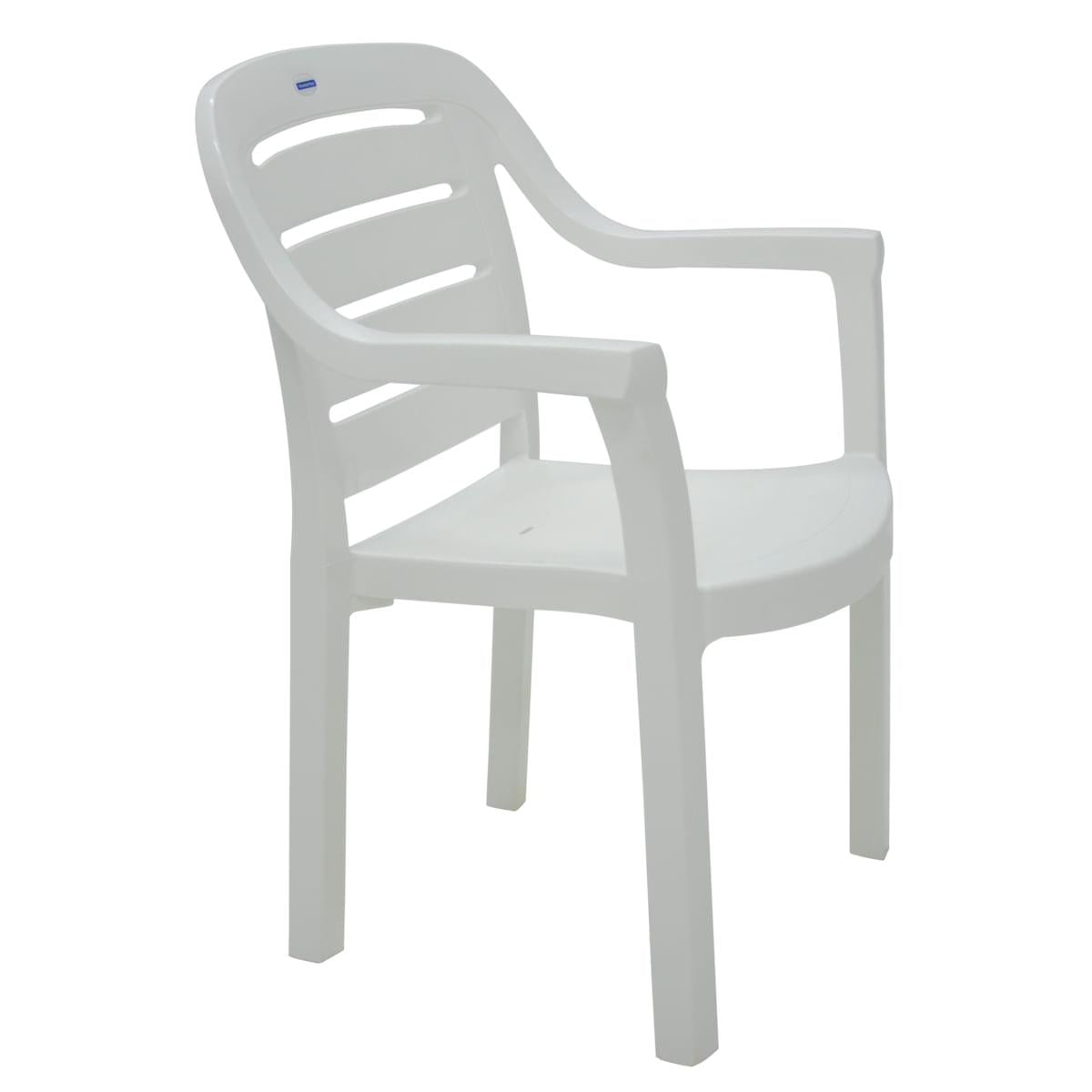 Cadeira Tramontina Miami Branco com Braços Encosto Horizontal em Polipropileno