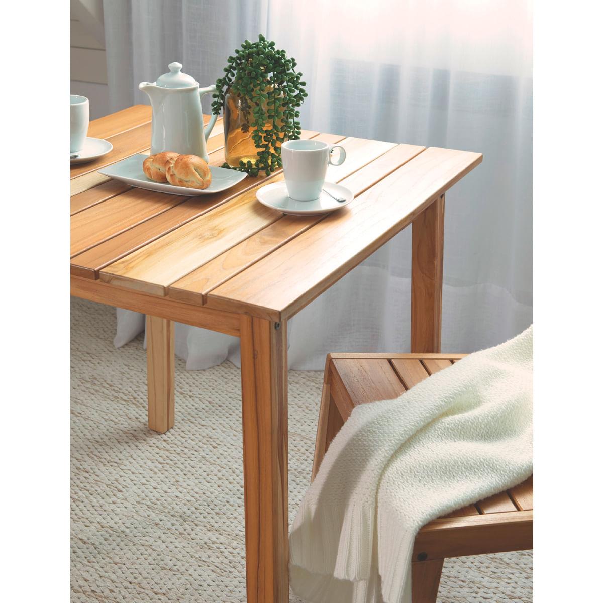 Mesa Quadrada Tramontina Verona em Madeira Teca Verniz 74 cm
