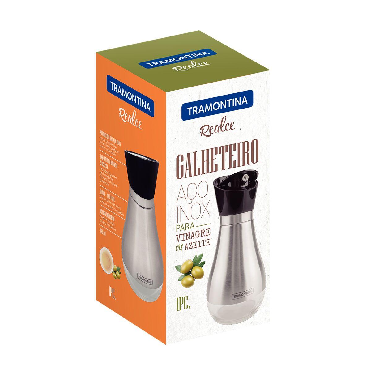 Galheteiro em Vidro Revestido em Aço Inox Tramontina Realce 0,39 L