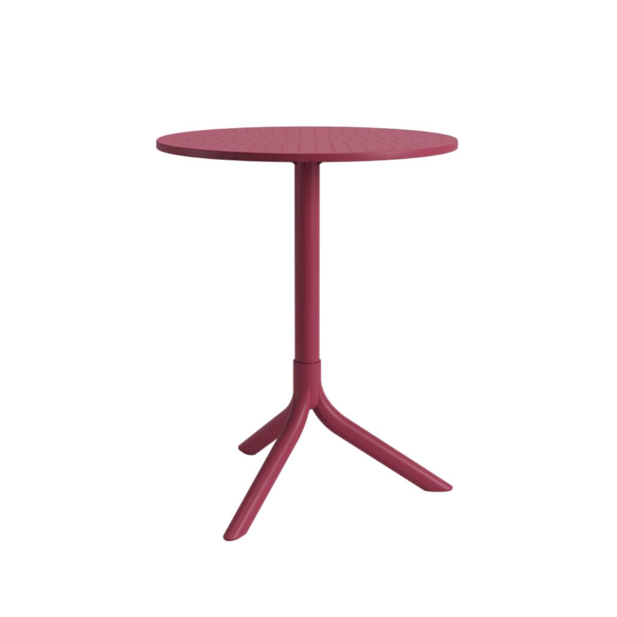 Mesa Redonda Livy Aurah 60x74,5cm Marsala em Polipropileno Plaxmetal